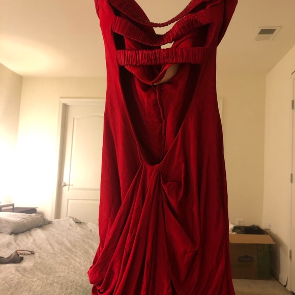 Bebe red drape mini dress xs - Picture 3 of 4